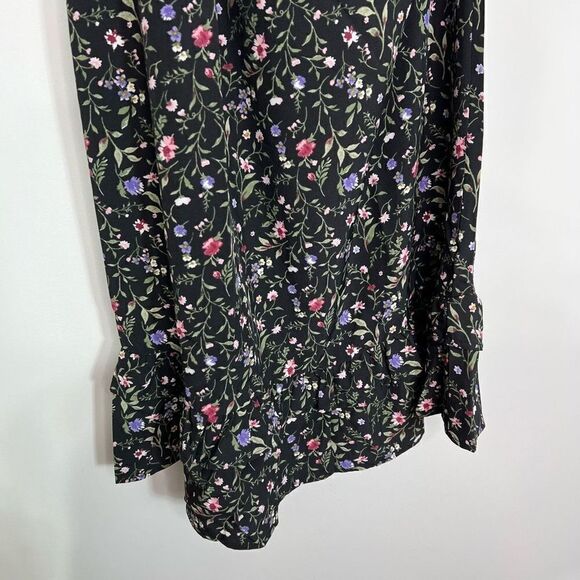French Grey Stitchfix Dress Womens Short Single Sleeve Floral Mini Ladies Large - Picture 8 of 8